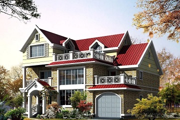 三層精致的自建復(fù)式小別墅，占地154㎡，帶有室內(nèi)車庫