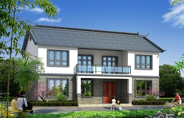 中式二層小戶型雙拼自建房屋設(shè)計圖，美觀精致，非常適合建在江南一代
