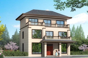 新中式三層自建別墅設(shè)計圖，占地116平方米，小戶型精品自建房屋