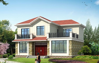 造價(jià)20萬(wàn)小戶型精品二層自建房屋設(shè)計(jì)圖，占地148平方米，含全套完善施工圖紙