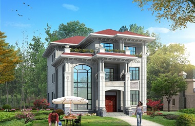歐式三層自建別墅施工圖，軒鼎原創(chuàng)2019新款，現(xiàn)代感十足