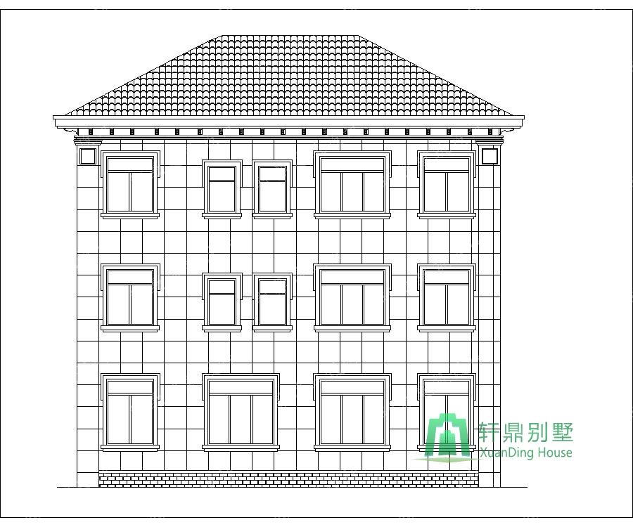 農(nóng)村三層帶車庫(kù)自建別墅設(shè)計(jì)圖背立面.jpg