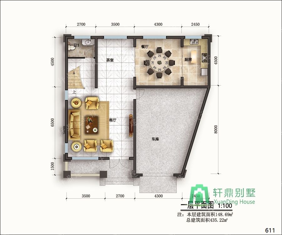 農(nóng)村三層帶車庫(kù)自建別墅設(shè)計(jì)圖一層平面.jpg