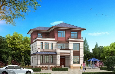 精品中式三層自建別墅設(shè)計(jì)圖，復(fù)式客廳，造價(jià)30萬(wàn)左右