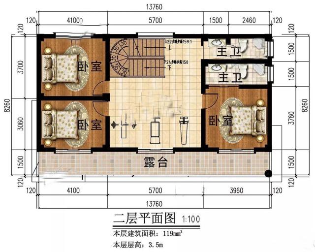 100平方米現(xiàn)代風(fēng)格的小型家庭別墅設(shè)計