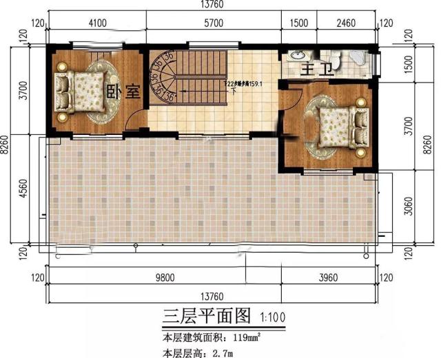 100平方米現(xiàn)代風(fēng)格的小型家庭別墅設(shè)計