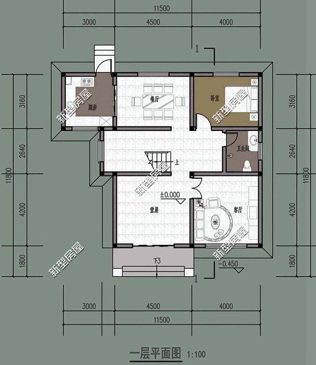 今天新型房屋為大家展示幾套帶堂屋的房屋設(shè)計圖紙，不同的人有不同的審美，不知道你會喜歡哪一套呢？