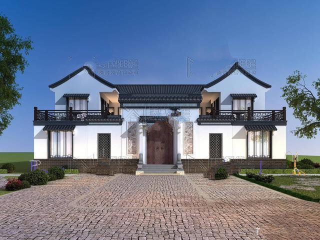 這座21米長(zhǎng)、兩層樓高的中國(guó)別墅，白色的墻壁和青黛色的確是最美麗的中國(guó)風(fēng)格!