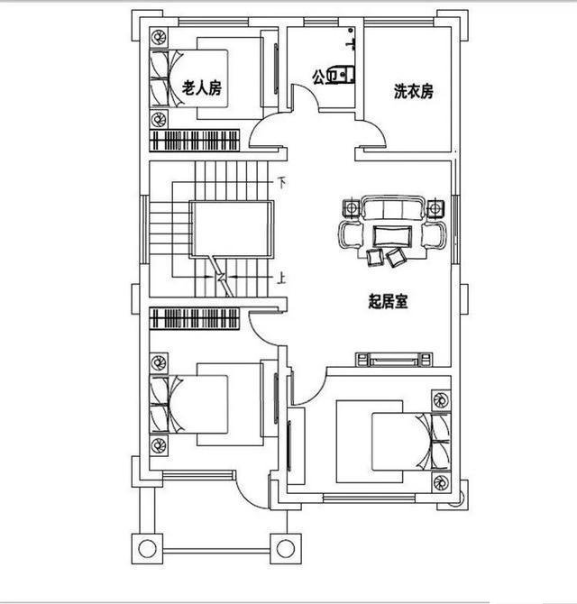 宅基地面積有限，但家庭人口眾多。如果你想要更多的房間，最好建三層,這款別墅推薦給您！