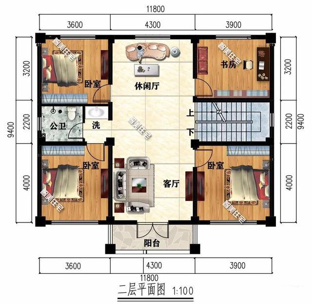 這兩棟別墅大小相似，屋頂設計不同，可以滿足不同人群的需求。這兩棟別墅采用新中式設計，復古碰撞時尚！