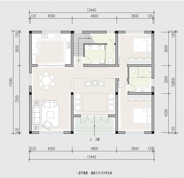 11x13兩層新中式庭院別墅，主體面積30萬平方米，非常適合農村住宅建設