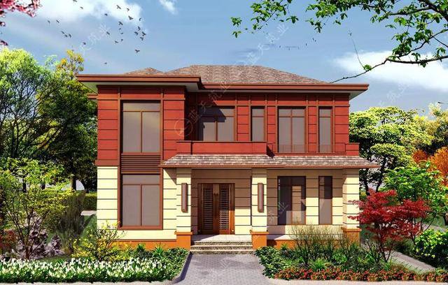 現(xiàn)代風格的自建房，也是新農(nóng)村建設的一大特色，外觀簡約自然又漂亮，如果你想建一棟很特別的住宅，選擇這款戶型準不會出錯。