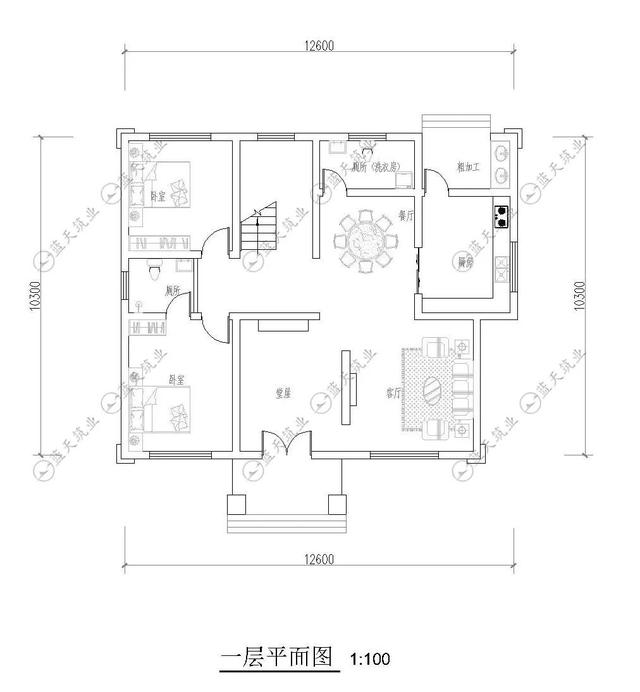 室內(nèi)布局合理實用，空間利用率高，一進門正對神位，符合農(nóng)村生活需求,一座美好的別墅！