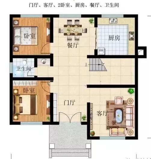 這款別墅根據(jù)農(nóng)村居住習(xí)慣設(shè)有堂屋神位，將品質(zhì)生活與傳統(tǒng)習(xí)俗相結(jié)合，適合廣大地區(qū)建造。
