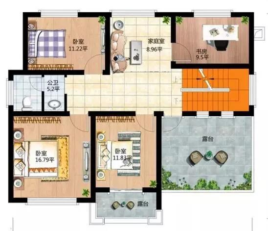 這款別墅根據(jù)農(nóng)村居住習(xí)慣設(shè)有堂屋神位，將品質(zhì)生活與傳統(tǒng)習(xí)俗相結(jié)合，適合廣大地區(qū)建造。