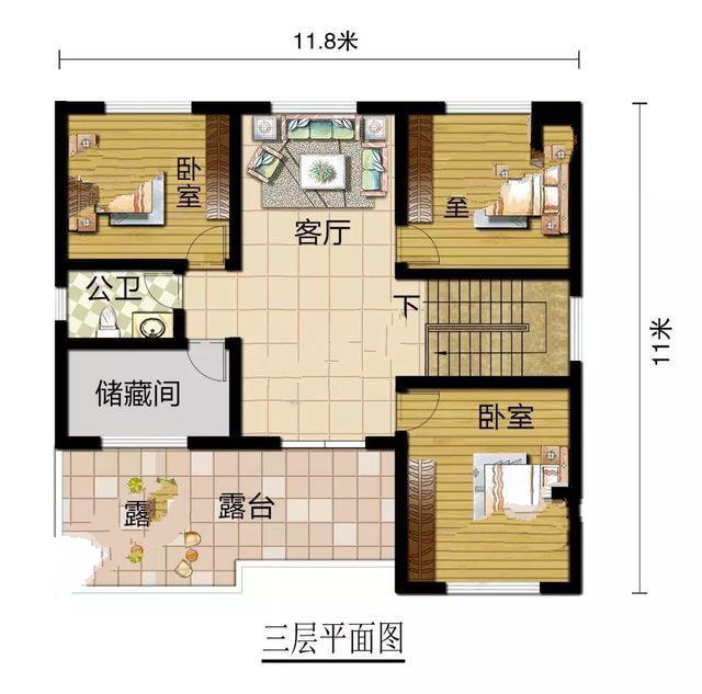 全屋加起來共有八間臥室，最適合農(nóng)村在家常住家庭，即使家中親友姐妹眾多，也有足夠的休息空間。