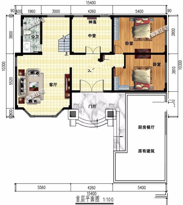 果在老家建一棟三層或者三層以上的別墅，很多人也會考慮做平屋面，尤其是下面這兩款戶型中屋面的做法廣受歡迎，造價經(jīng)濟施工易。