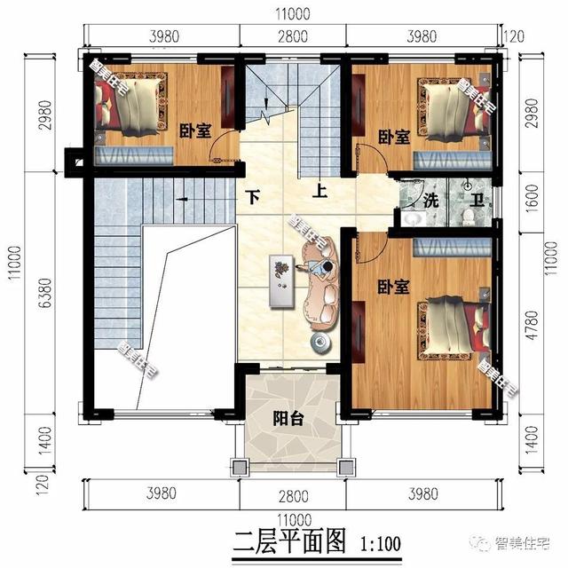 兩棟建筑尺寸相同的別墅，1111米，從各個角度看都是簡歐洲風(fēng)格。有時候宅基地很大，但我不想建太大的別墅。主要原因是房子越大，成本越高!