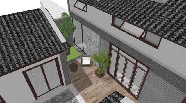 　別墅設(shè)計：一層緊湊型四合院，面積利用率高，適合在農(nóng)村地區(qū)修建。