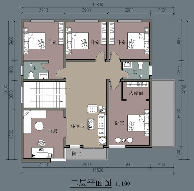 農(nóng)村自建別墅，五房一廳兩層，13.8米寬，雙車庫，醒來時會在夢中開懷大笑。