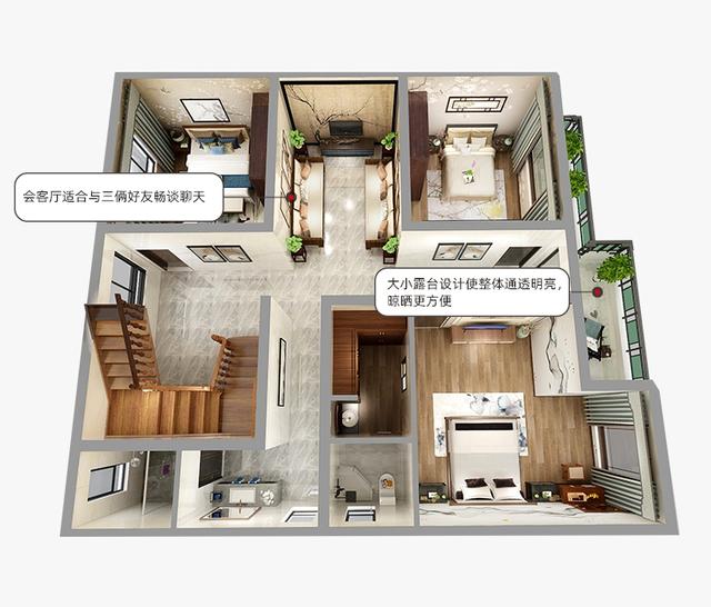 平頂新中式住在，農(nóng)村最靚的二層別墅！
