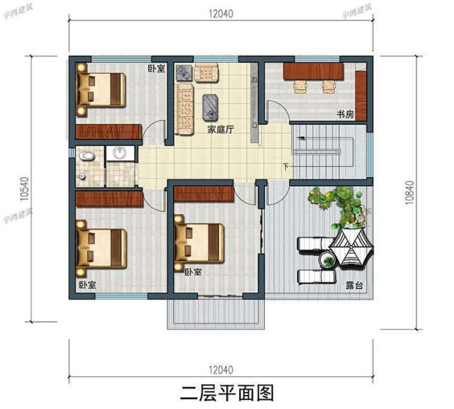 三幅新農(nóng)村自建房屋設(shè)計圖，一幅在家鄉(xiāng)，不用擔心相親。