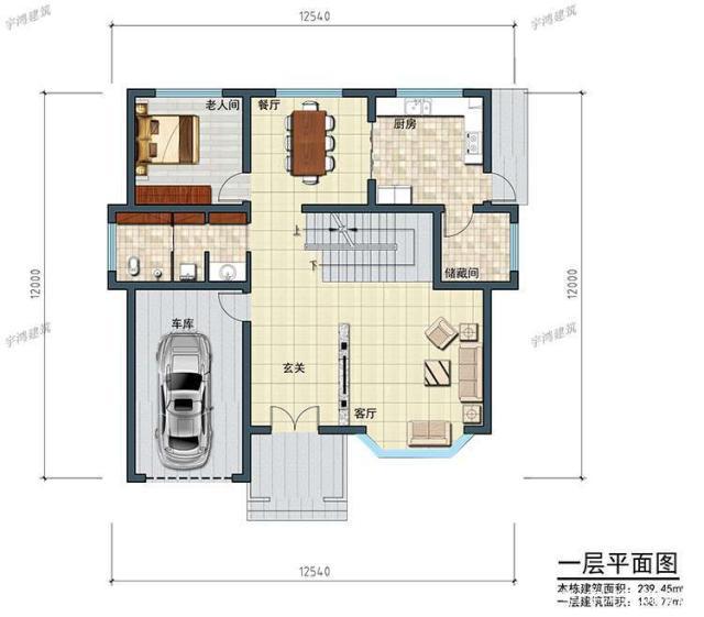 帶車(chē)庫(kù)的兩層鄉(xiāng)村小屋