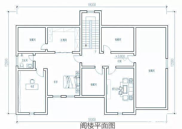 農(nóng)村一樓五棟別墅設計圖紙