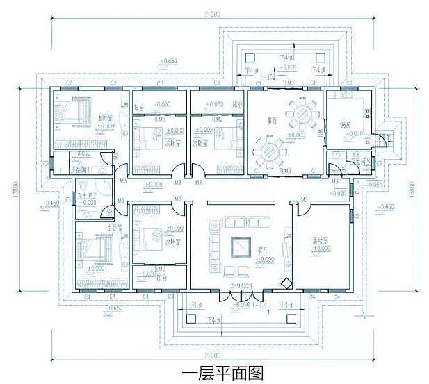 農(nóng)村一樓五棟別墅設計圖紙