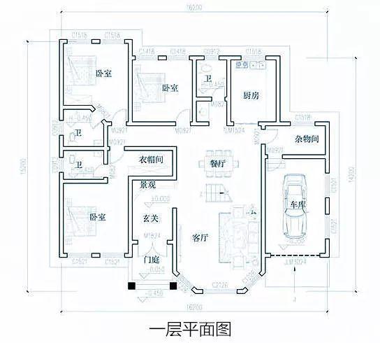 農(nóng)村一樓五棟別墅設計圖紙