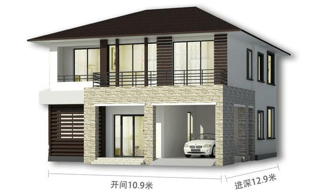 帶車庫(kù)的兩層現(xiàn)代別墅