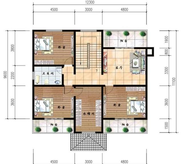 占地約100平方米的兩層建筑設(shè)計(jì)圖