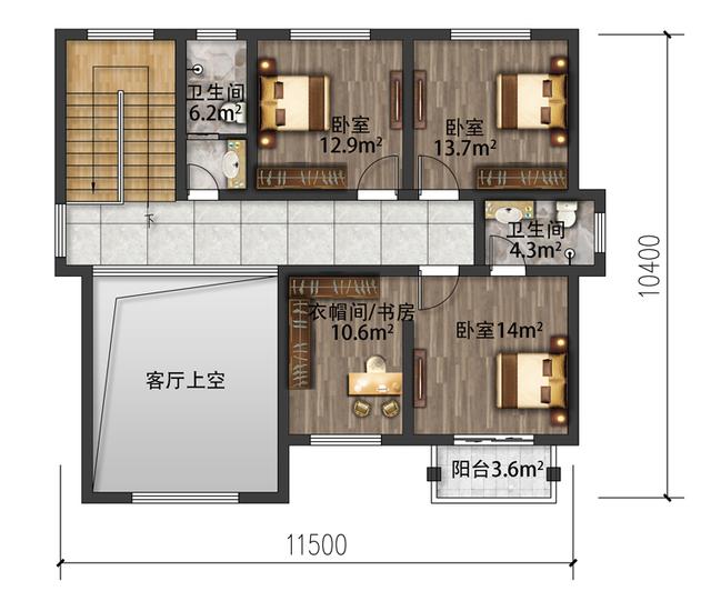 14.1× 11m的2層農(nóng)村住宅