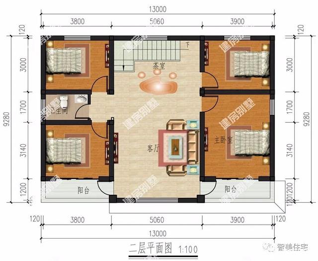 外觀對稱設(shè)計的兩層別墅