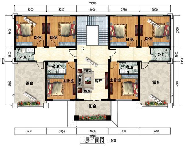 今天迷你系列帶給大家的這個(gè)大氣新的中國(guó)式三層別墅是丹東雙戶類型。聽說外表對(duì)稱很大，鄰居永遠(yuǎn)不會(huì)過時(shí)。 　　此單位設(shè)計(jì)大小為19.311.2米，面積225坪，結(jié)構(gòu)形式框架，總建筑面積622坪，總高度13.9米，主體參考成本68萬(wàn)韓元。 　　顯然，屋頂是深藍(lán)色瓦蓋，主墻是用仿大理石磚和灰色真石漆制成的。窗框和檐槽的線都是深褐色的。 　　大門只有一個(gè)設(shè)計(jì)，但內(nèi)部是對(duì)稱布局的雙家具空間。與傳統(tǒng)的雙花住宅還有很多差異，中間沒有分離的墻，空間都可以相互循環(huán)。 　　一樓設(shè)計(jì)高3.9米，一戶室內(nèi)布局1室2室，1廚房2衛(wèi)新威。樓梯間是共享的，但空間是獨(dú)立的，小的北入口可以直接通過客廳位置和獨(dú)立的雙門移動(dòng)。大門正中央放著神威。 　　2層設(shè)計(jì)高度3.6米，1戶室內(nèi)布置設(shè)置3室1廳2衛(wèi)陽(yáng)臺(tái)。 　　3層設(shè)計(jì)高3.6米，設(shè)置單室內(nèi)布局3室2衛(wèi)露臺(tái)。這一層的客廳公開了，不管誰(shuí)回家都可以用來(lái)接待客人。 　　兄弟倆這樣蓋房子，大家相信自己的意見會(huì)不一樣，結(jié)果這不是雙對(duì)，而是獨(dú)棟公寓?？臻g沒有區(qū)分，不知道以后兩個(gè)家庭的生活會(huì)怎么樣。