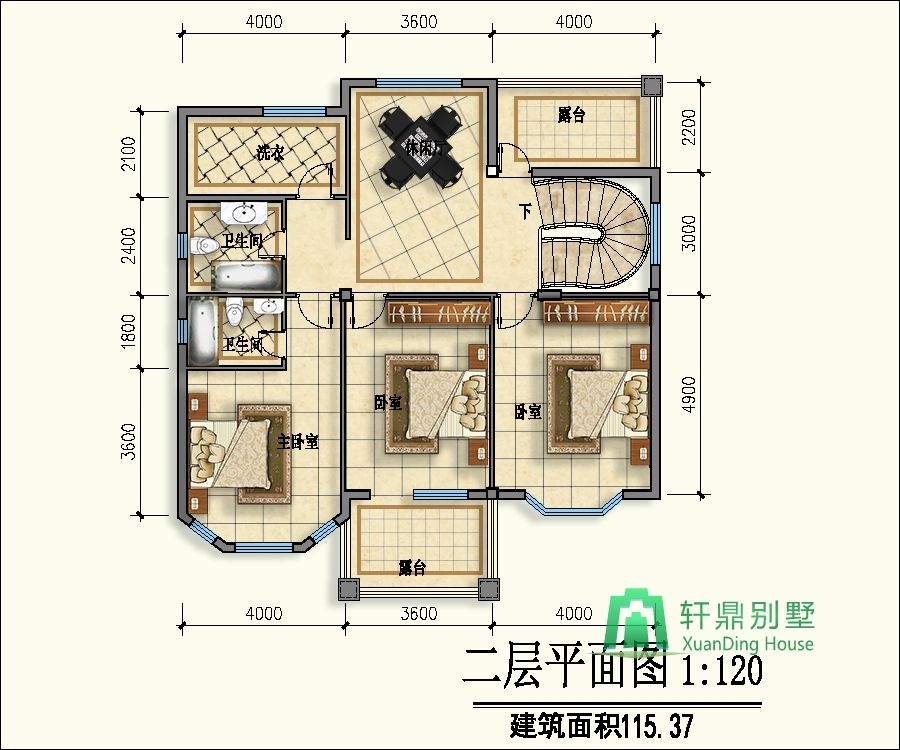 農(nóng)村自建二層帶車庫的別墅
