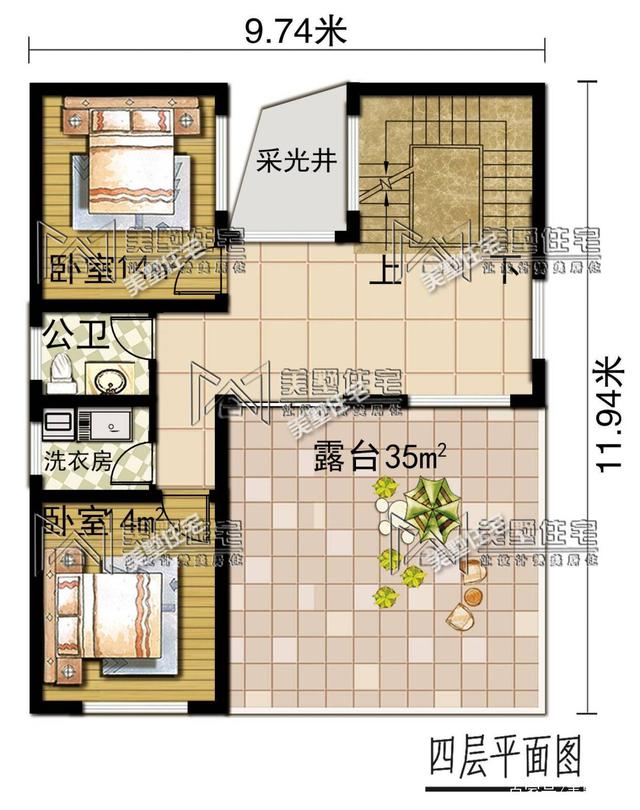 4層帶車庫的小洋樓設計