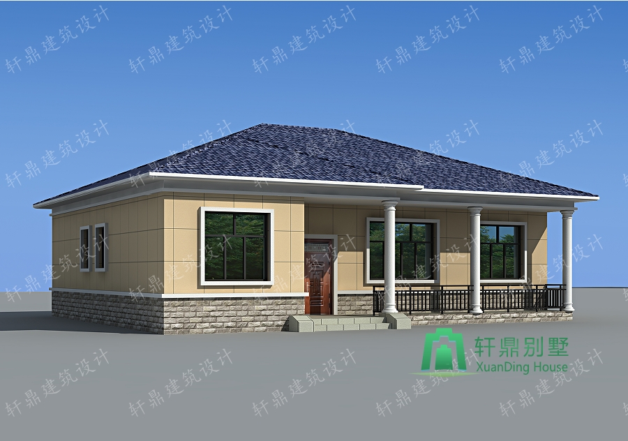 14*12m一層自建別墅設(shè)計圖，造價15萬左右，四個臥室，經(jīng)濟(jì)實用型設(shè)計方案!