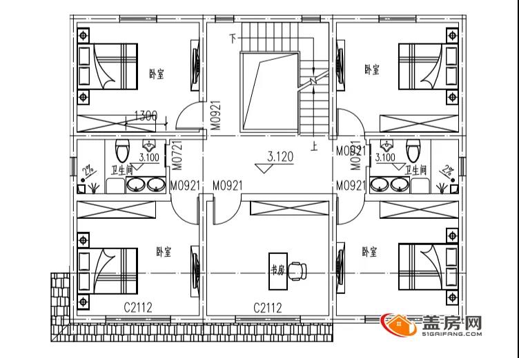農(nóng)村二樓半建造住宅設(shè)計圖