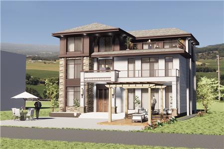 新中國風(fēng)格的農(nóng)村自建住宅