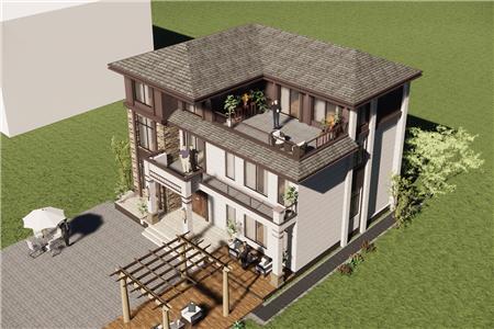 新中國風(fēng)格的農(nóng)村自建住宅