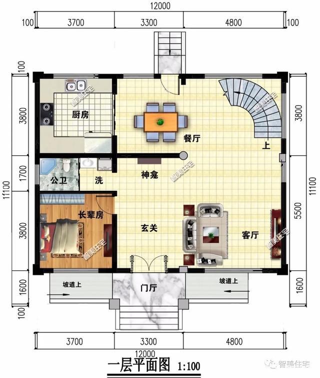 兩個(gè)客廳設(shè)計(jì)成的農(nóng)村別墅設(shè)計(jì)