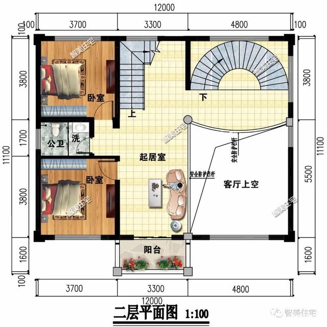 兩個(gè)客廳設(shè)計(jì)成的農(nóng)村別墅設(shè)計(jì)