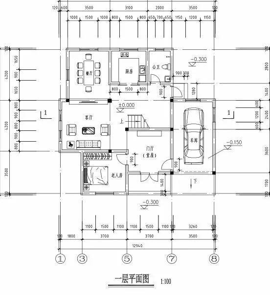 附有停車庫(kù)的3層別墅