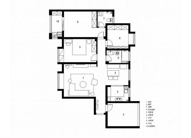 135平米三居室裝修設計