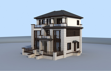 12.85*15.25三層新中式自建房設(shè)計(jì)圖，沉穩(wěn)大氣