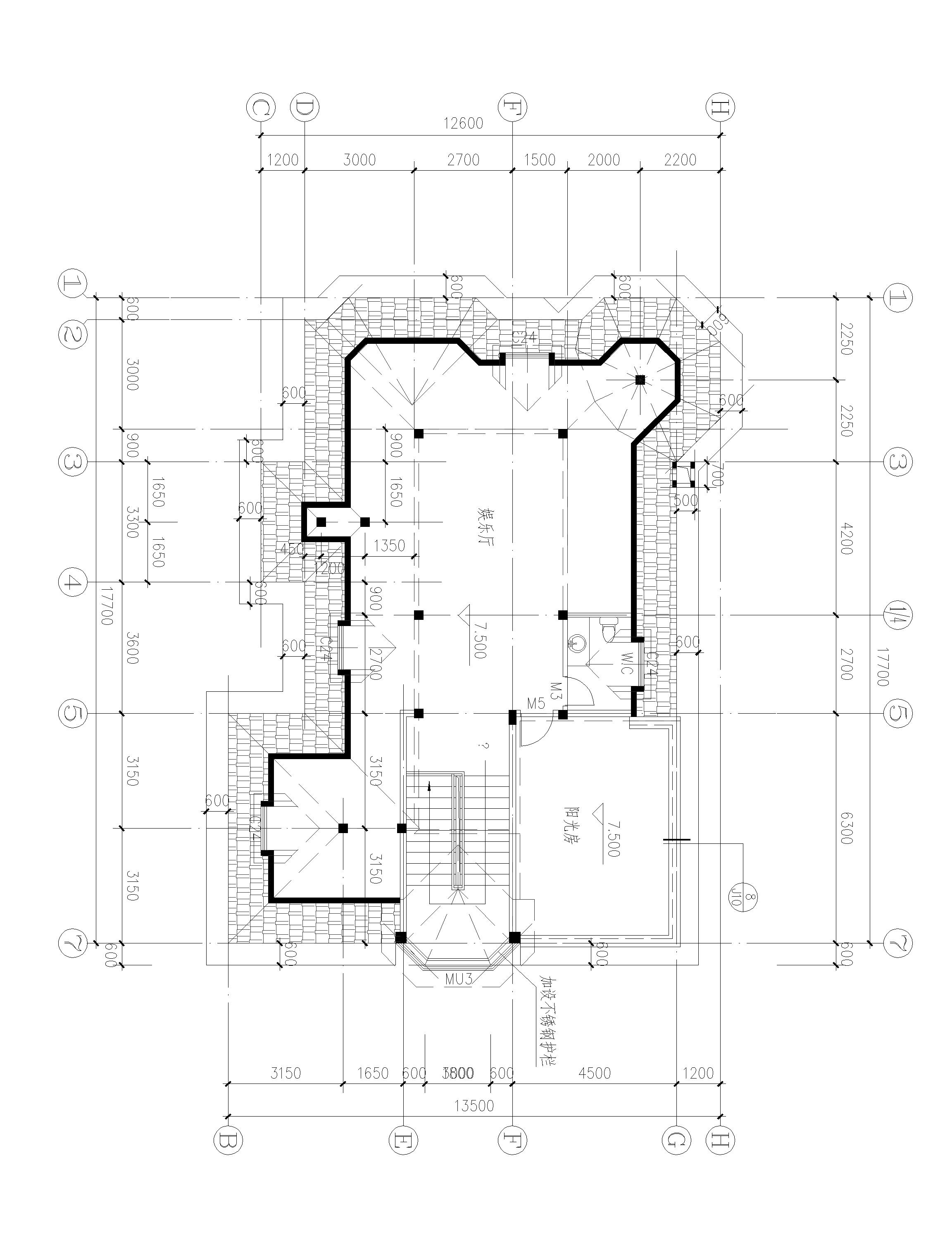 兩層半歐式別墅設(shè)計方案，適合多孩家庭，總建筑面積555㎡